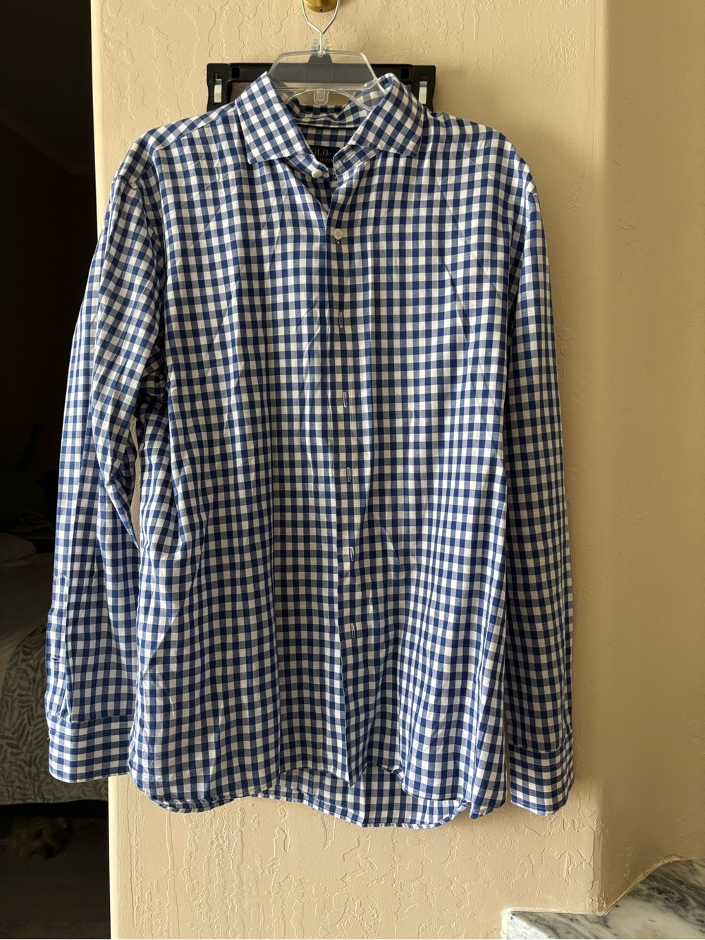Polo by Ralph Lauren Blue and White Gingham Button-Up Shirt XL